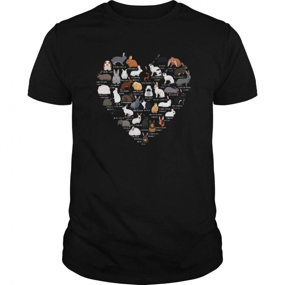 Love Bunnies Heart  Classic Men's T-shirt