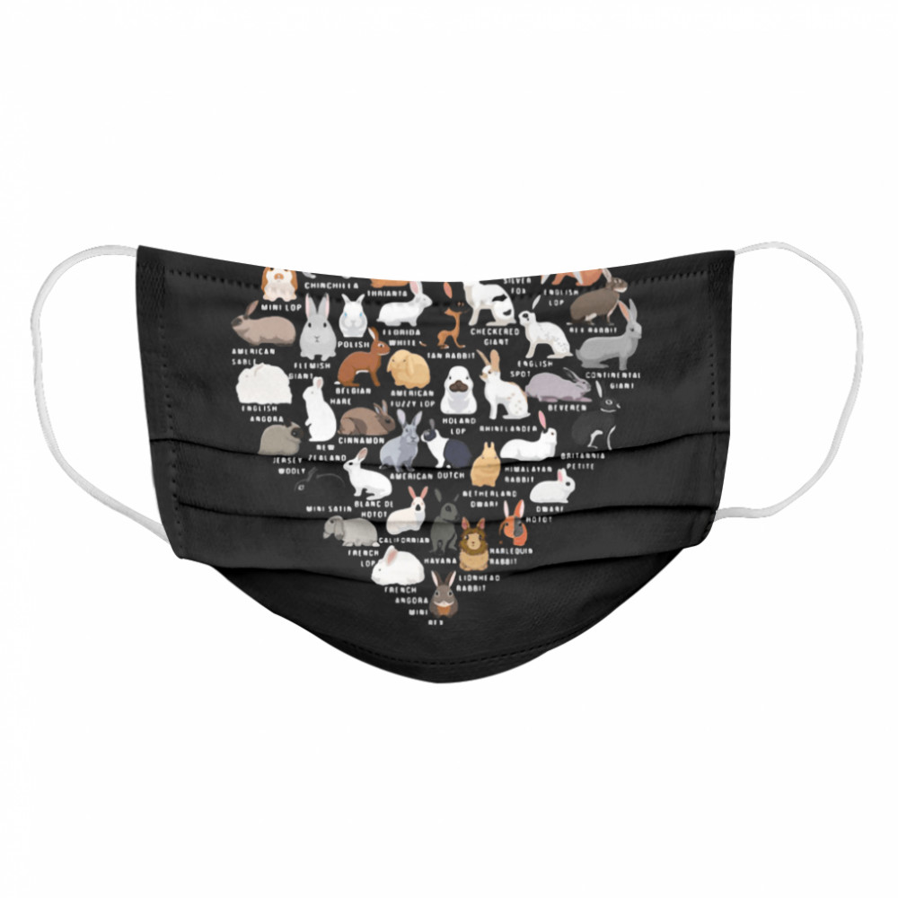 Love Bunnies Heart  Cloth Face Mask