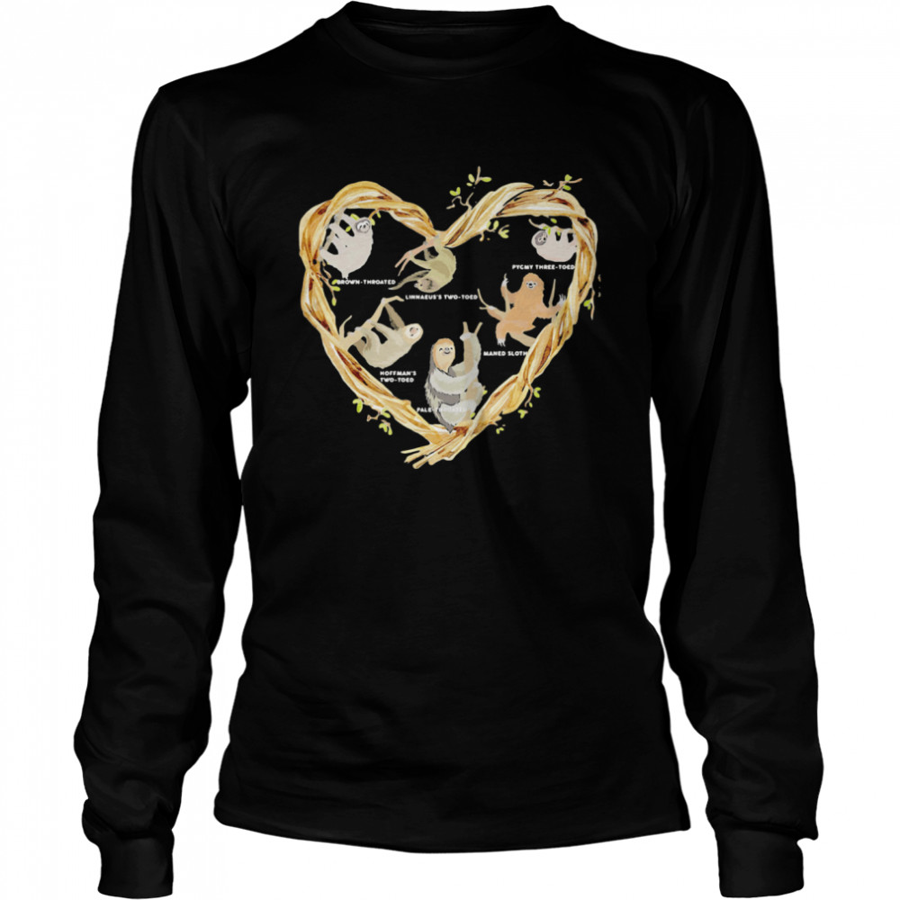 Love Chart Sloth Heart  Long Sleeved T-shirt