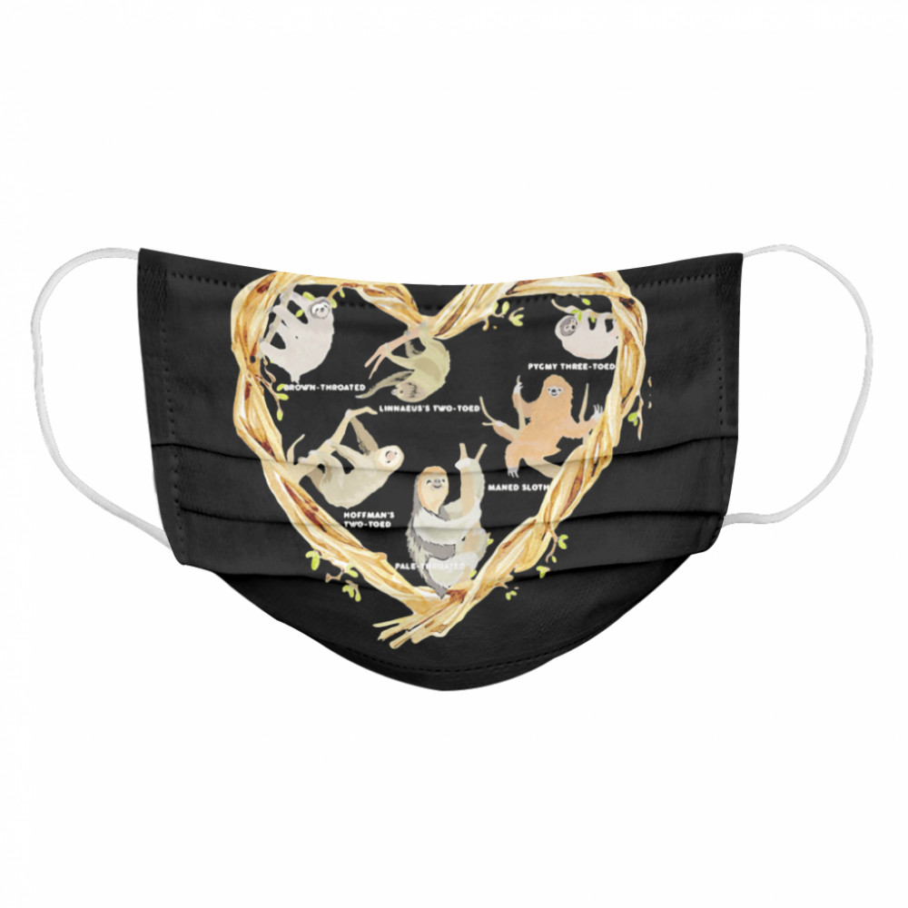 Love Chart Sloth Heart  Cloth Face Mask