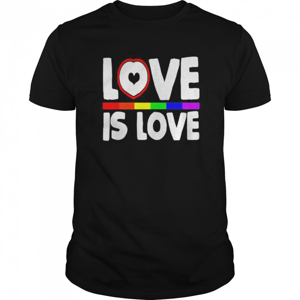 Love is love lgbt gay pride heart shirt