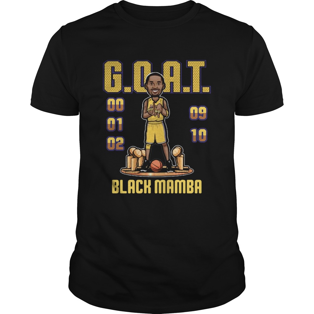 Mamba Day X Goat Kobe Won 5 Rings 00 01 02 09 10 shirt