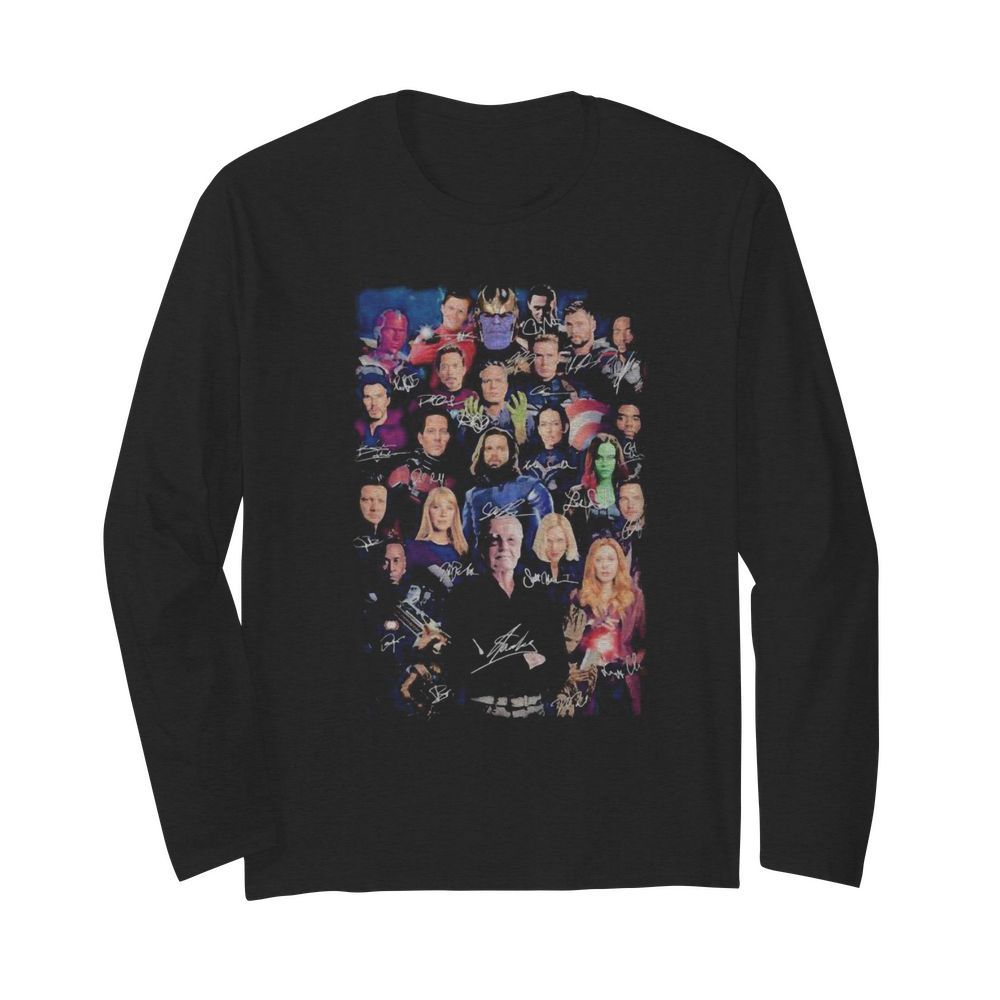 Marvel heroes avengers characters signatures  Long Sleeved T-shirt 