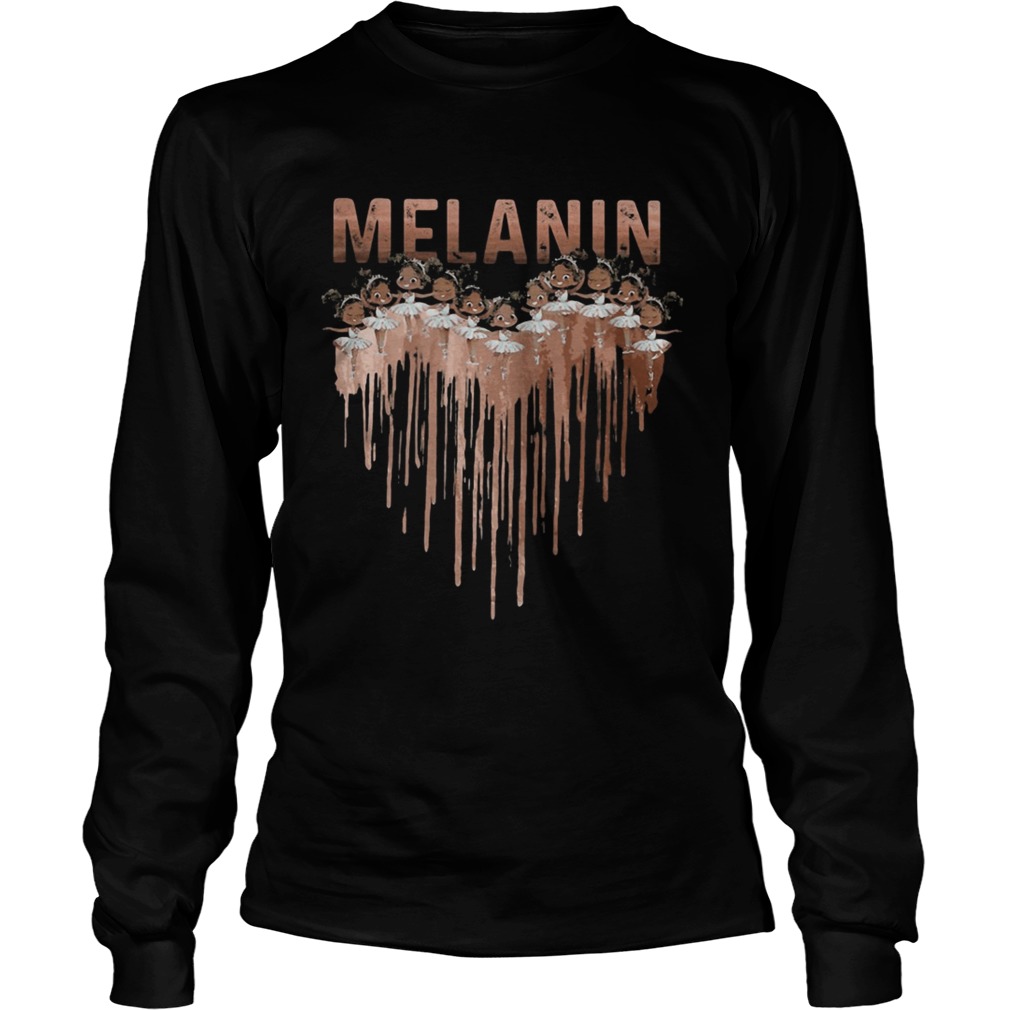 Melanin Black Girl Ballet Heart  Long Sleeve