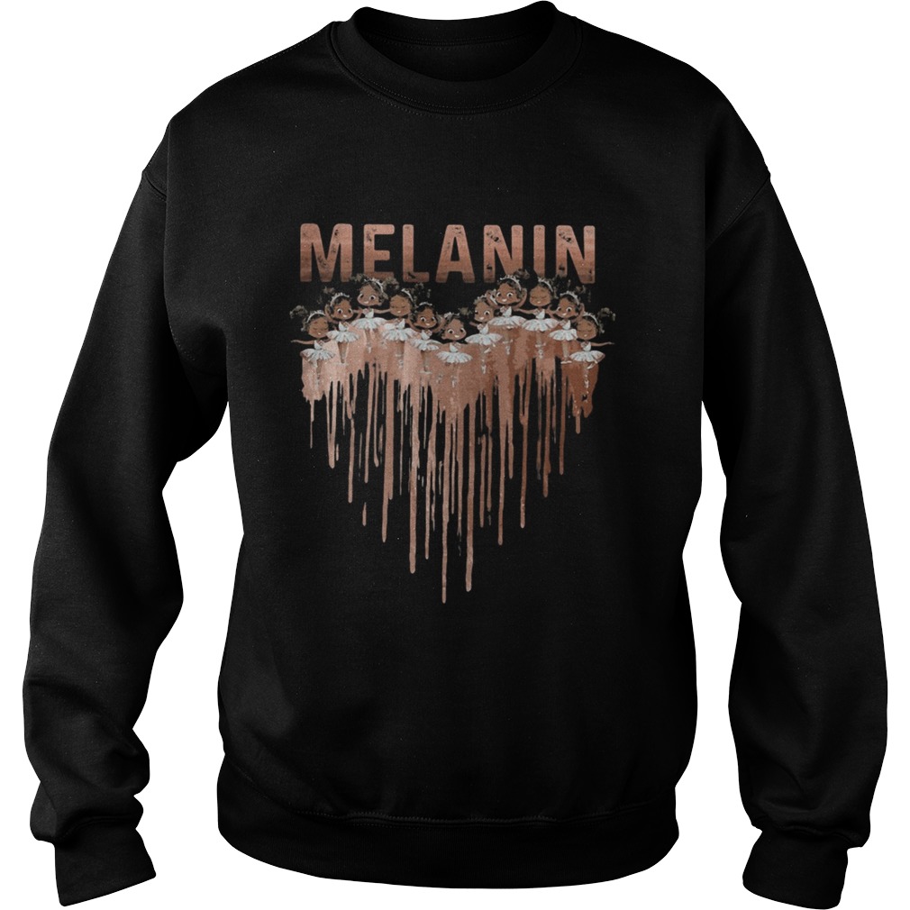 Melanin Black Girl Ballet Heart  Sweatshirt