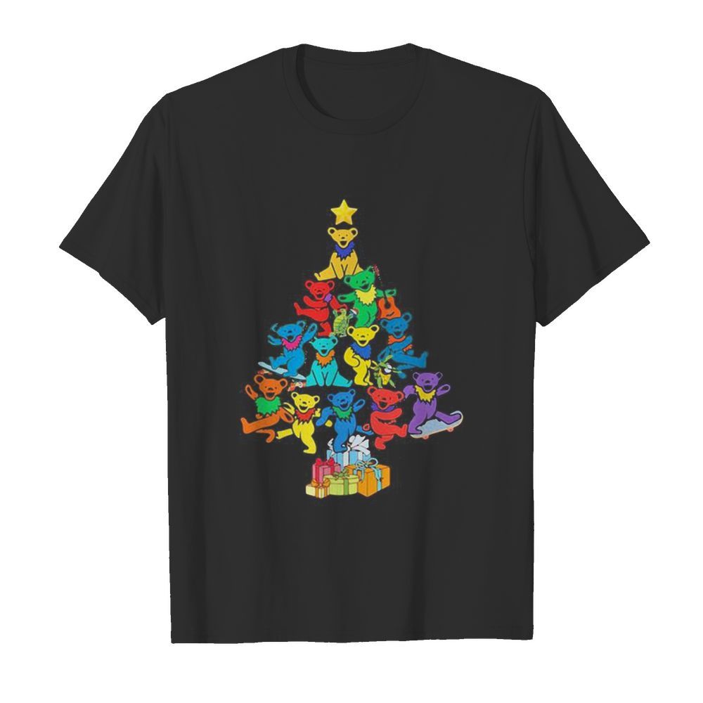 Merry christmas tree bears color shirt