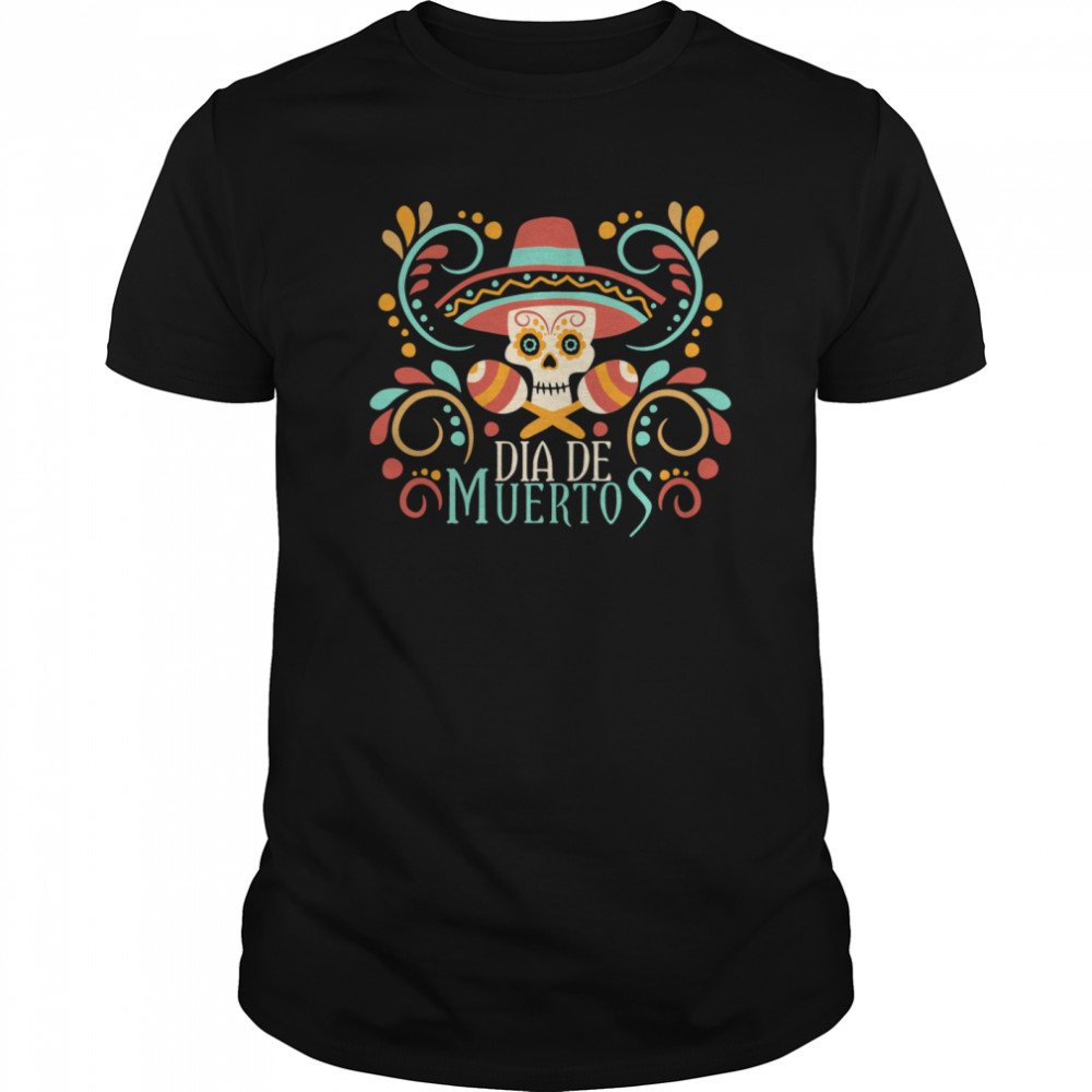 Mexcian Skull Day Dead Dia De Muertos  Classic Men's T-shirt