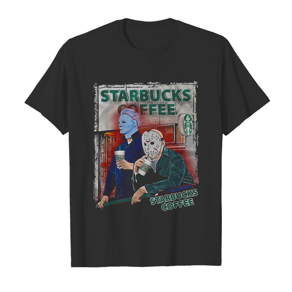 Michael Myers And Jason Voorhees Starbucks Coffee shirt