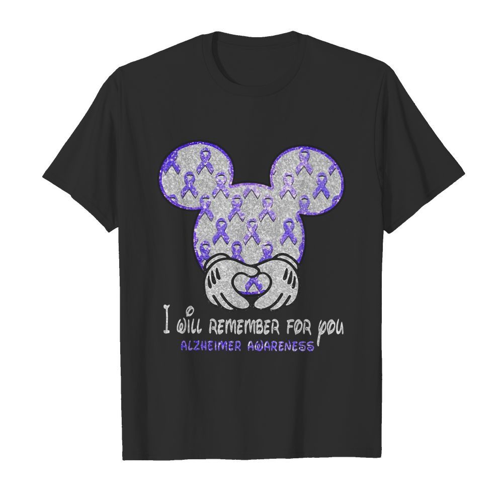 Mickey Mouse I Will Remember For You Alzheimer Awareness shirt