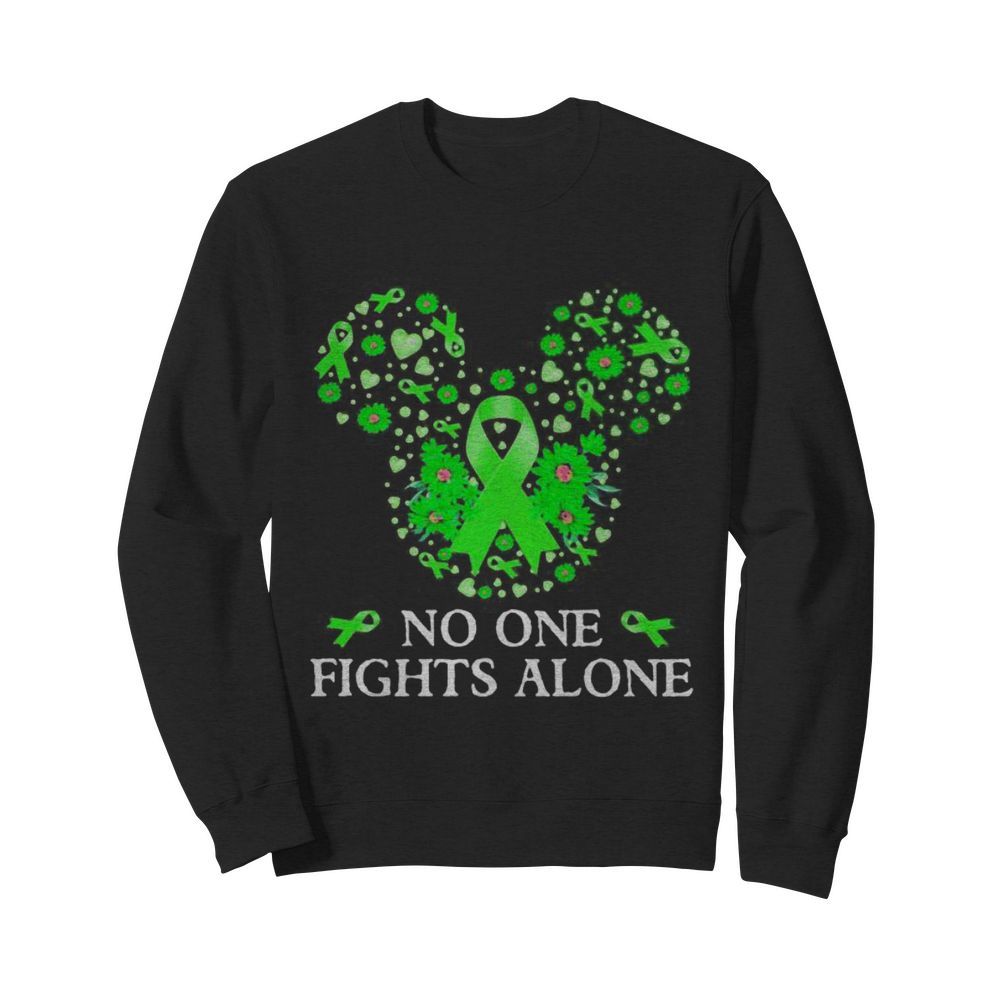 Mickey mouse no one fights alone flowers hearts  Unisex Sweatshirt