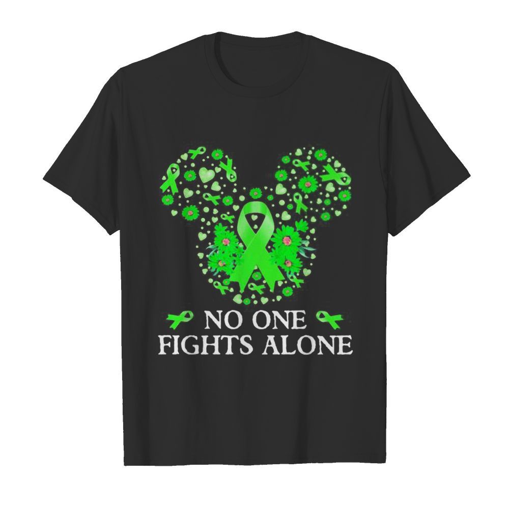 Mickey mouse no one fights alone flowers hearts shirt