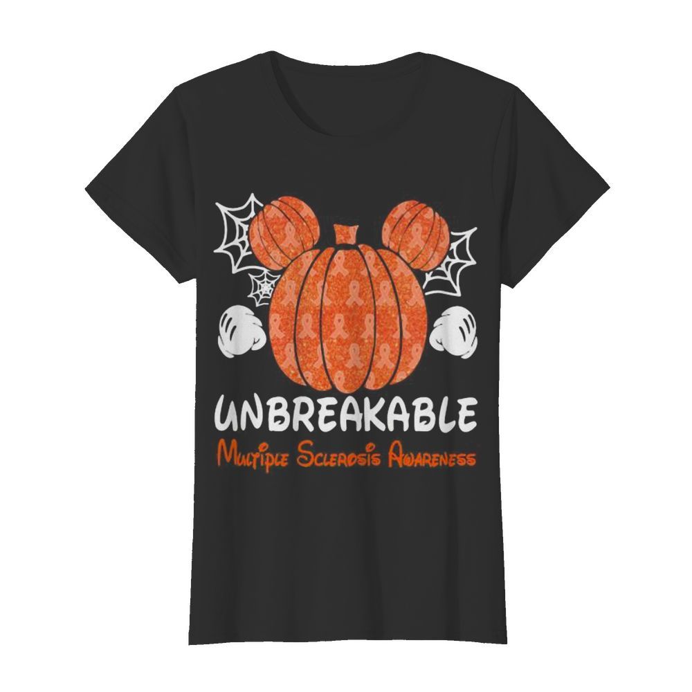 Mickey mouse pumpkin unbreakable multiple sclerosis awareness  Classic Women's T-shirt