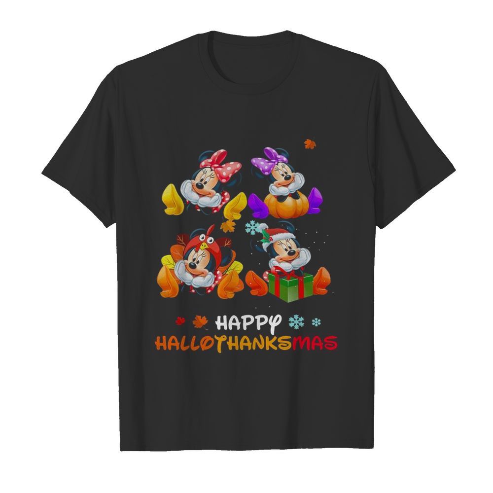 Minnie Disney Halloween And Merry Christmas Happy Hallothanksmas shirt