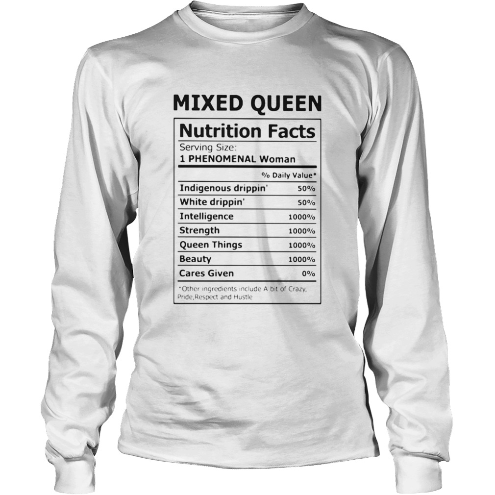 Mixed Queen Nutrition Facts  Long Sleeve