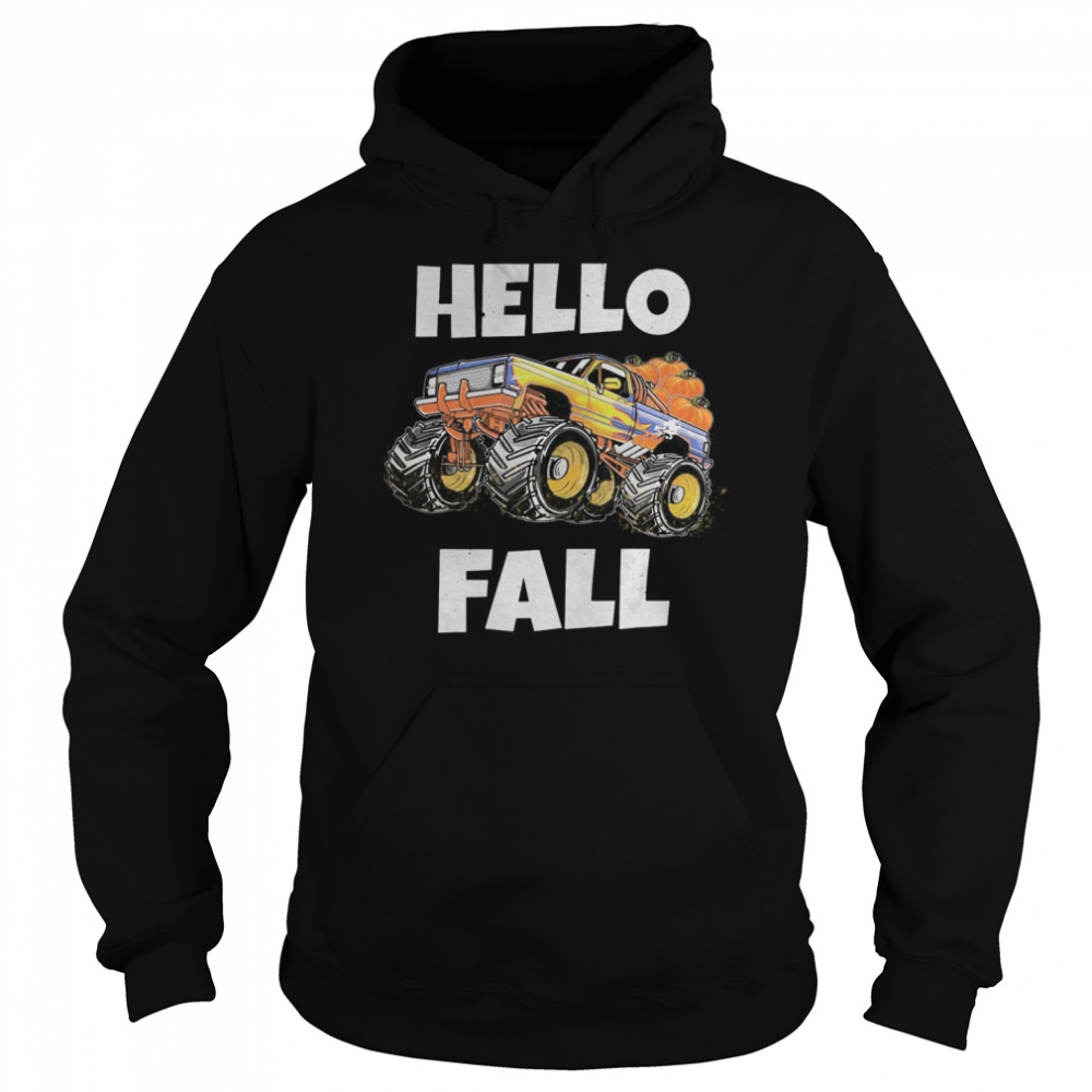 Monster Truck Thanksgiving Hello Fall  Unisex Hoodie