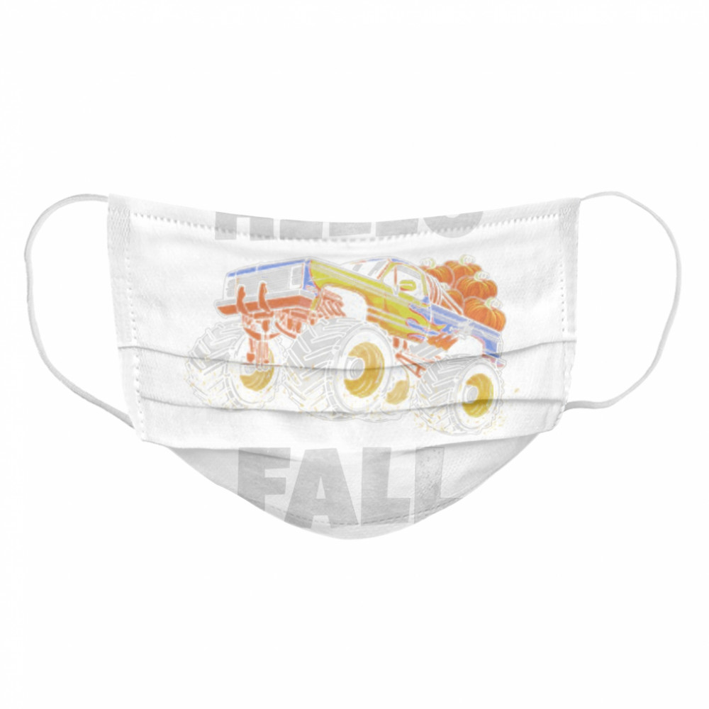 Monster Truck Thanksgiving Hello Fall  Cloth Face Mask