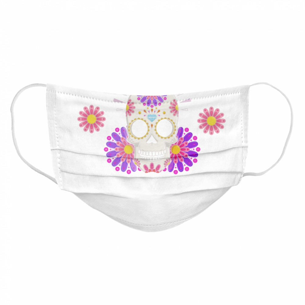 Muertos Day Of Dead Sugar Skull  Cloth Face Mask