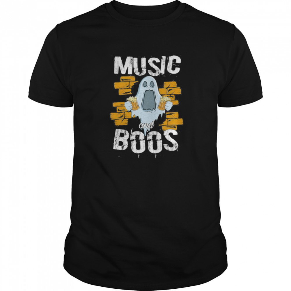 Music And Boos Ghost Funny Halloween Costume Beer Drinking shirt