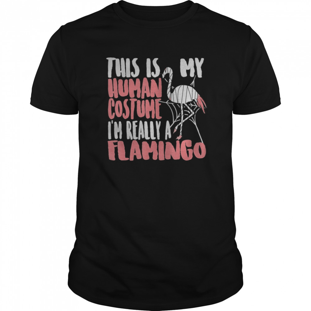 My Human Costume I’m Really A Flamingo Mummy Cute Halloween shirt