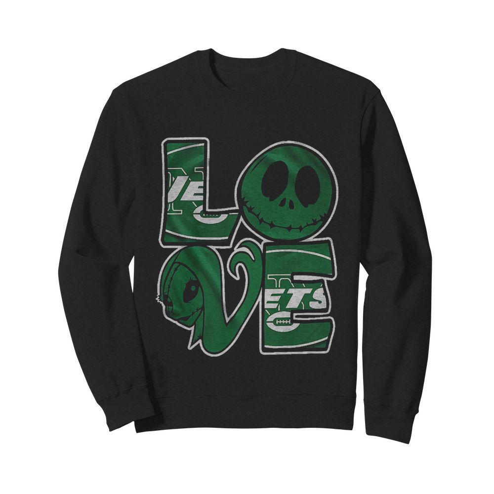 New York Jets Jack Skellington And Sally Love  Unisex Sweatshirt