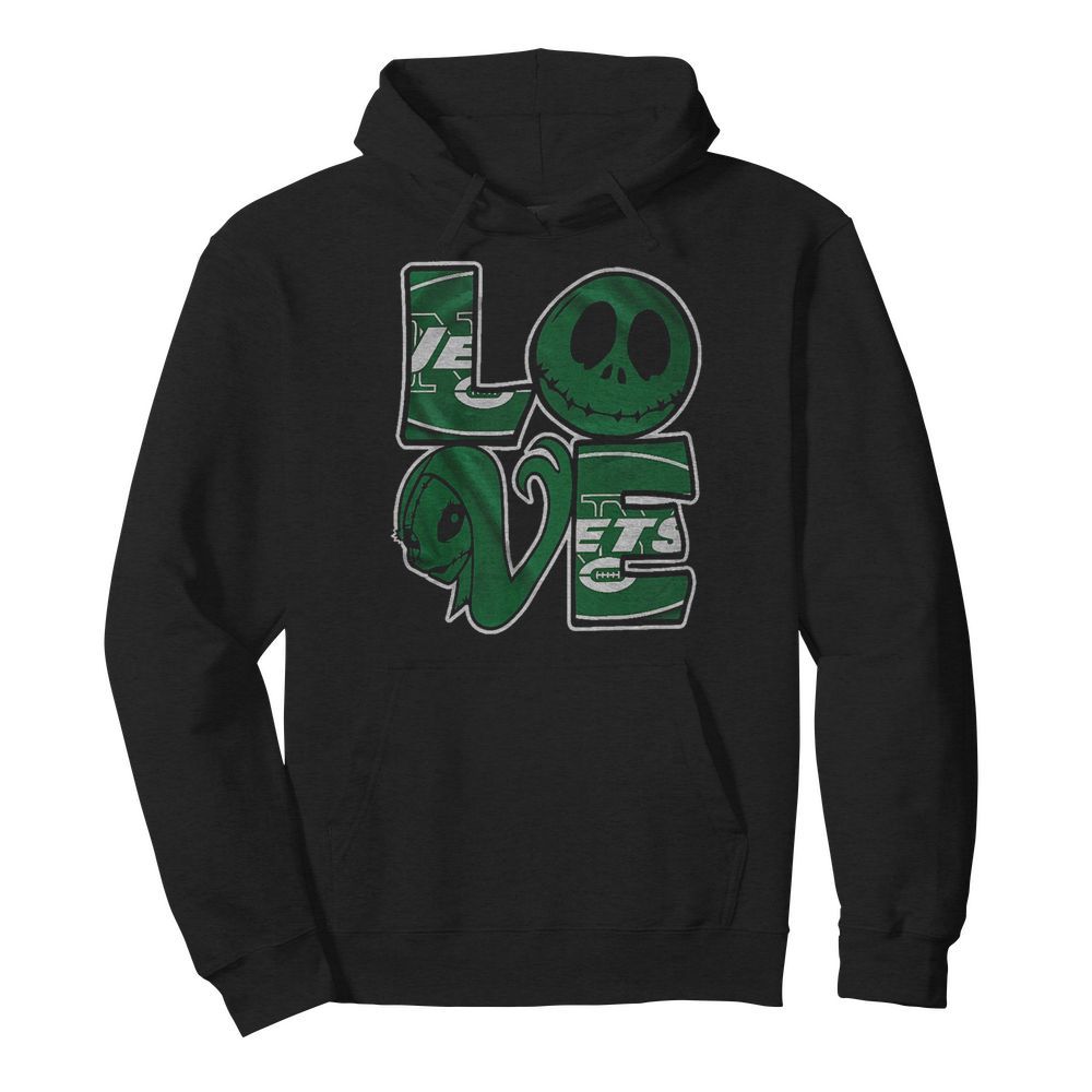 New York Jets Jack Skellington And Sally Love  Unisex Hoodie