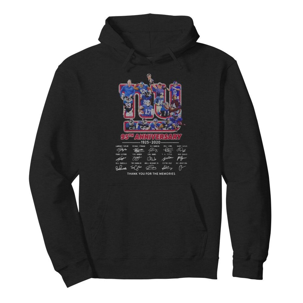 New york giants 95th anniversary 1925 2020 thank for the memories signatures  Unisex Hoodie