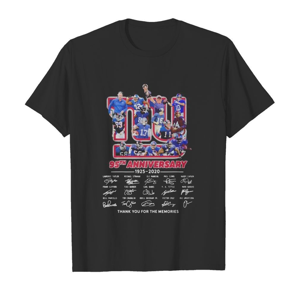 New york giants 95th anniversary 1925 2020 thank for the memories signatures  Classic Men's T-shirt