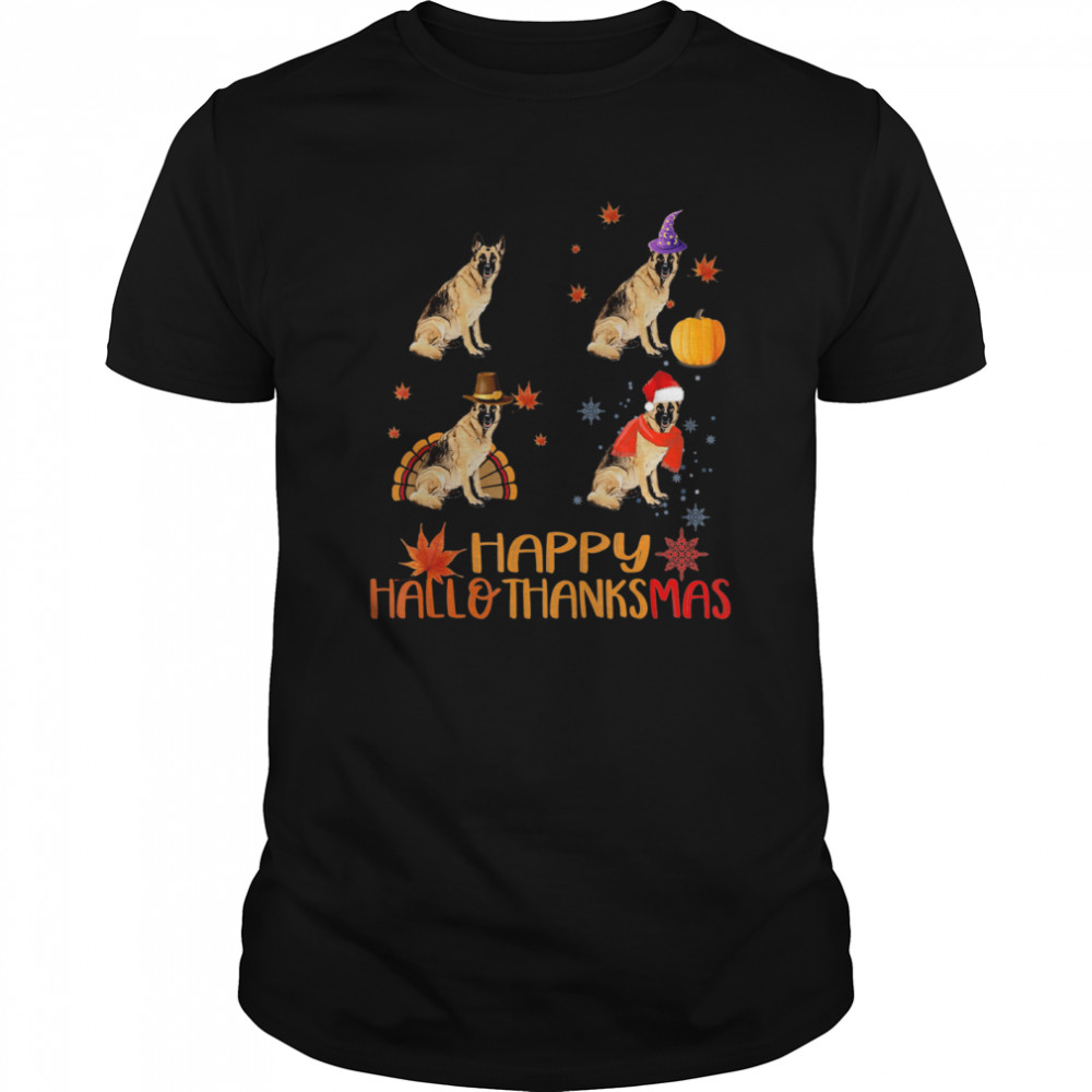 Nice German Shepherd Happy Hallothanksmas shirt