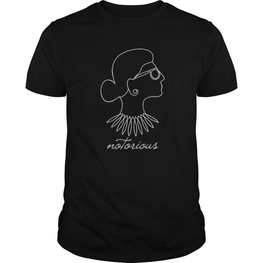 Notorious RBG Ruth Bader Ginsburg Profile Line Drawing shirt