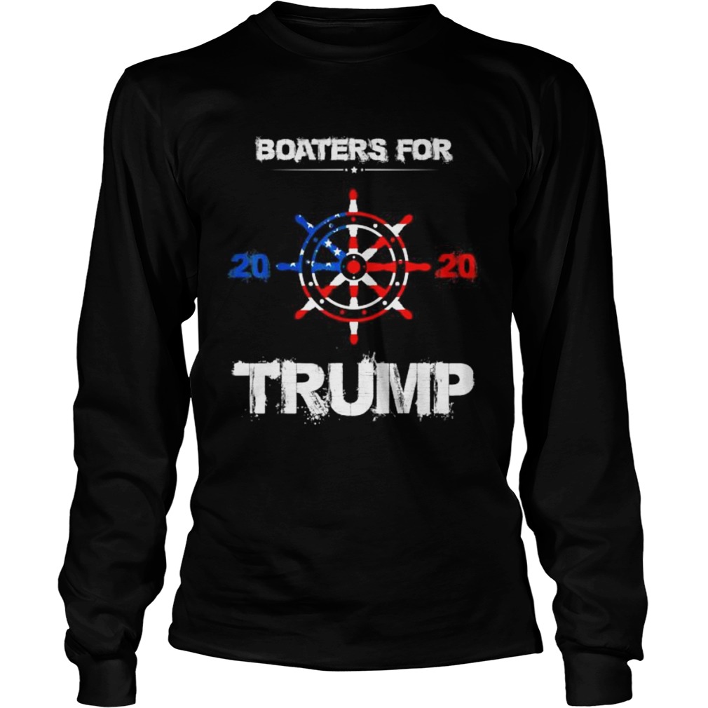 Novelty Election Slogan Boaters For Trump 2020 America Flag  Long Sleeve