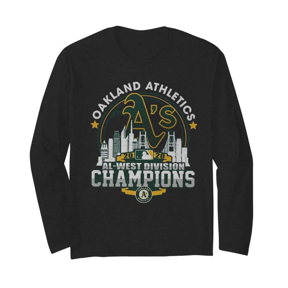 Oakland Athletics 2020 Al West Division Champions  Long Sleeved T-shirt 