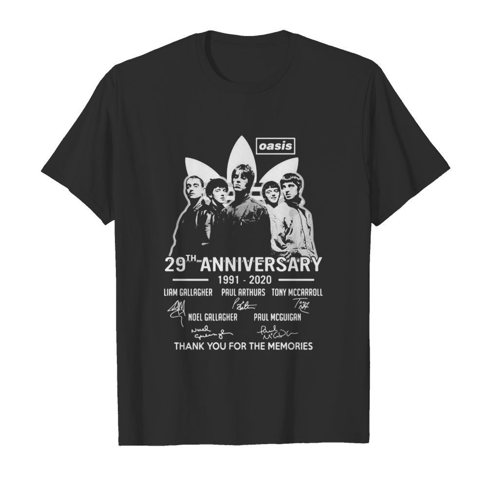 Oasis 29th anniversary 1991 2020 thank for the memories signatures shirt