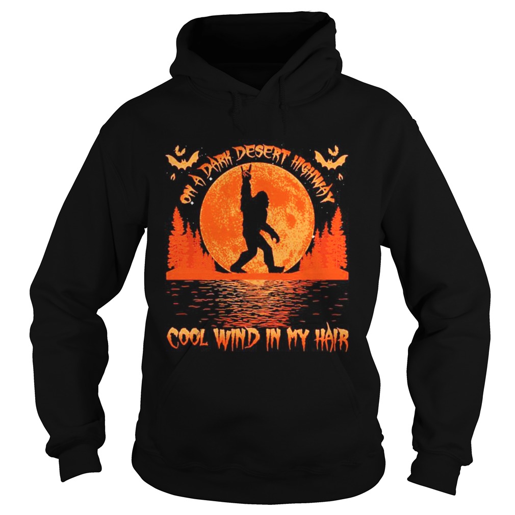 On a dark desert highway dog feel cool wind in my hair moon blood halloween  Hoodie