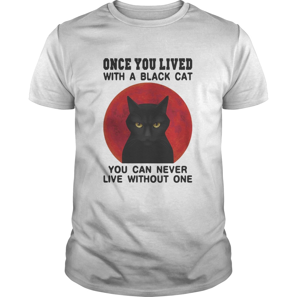 Once You Live With A Black Cat You Can Never Live Without One Blood Moon shirt