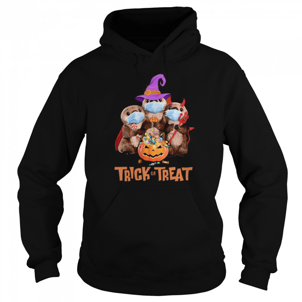 Otter Face Mask Trick Or Treat  Unisex Hoodie