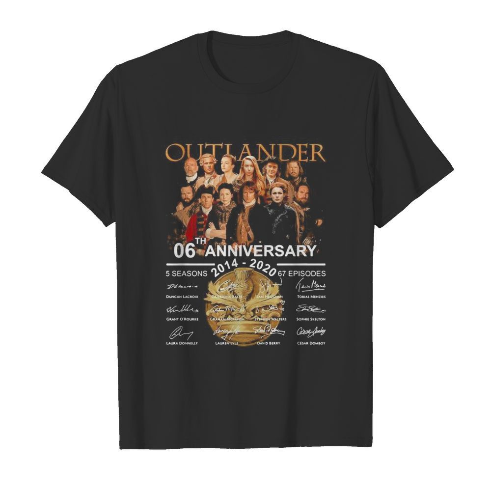 Outlander 06th anniversary 2014 2020 thank you for the memories signatures shirt