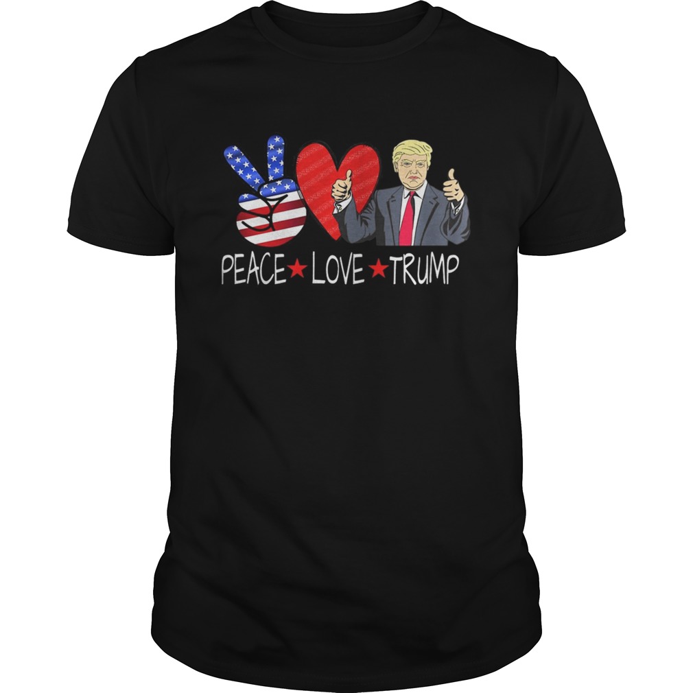 PEACE LOVE TRUMP 2020 Election Peace Sign Heart Conservative Premium shirt