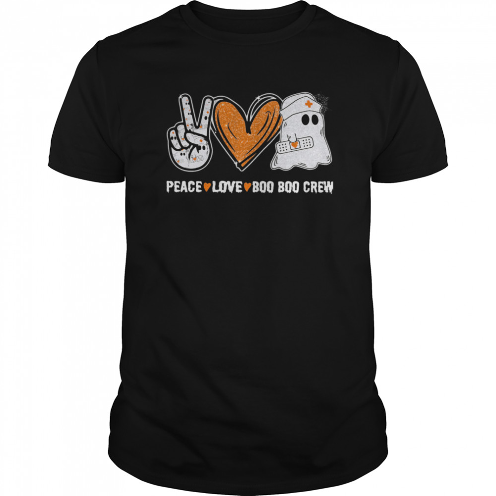 Peace Love Boo Boo Crew Ghost Nurse Halloween shirt