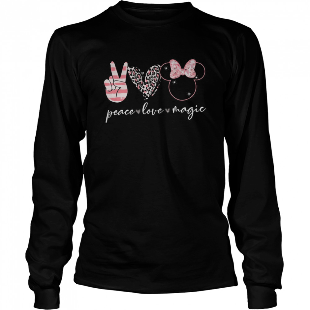 Peace Love Magic Mickey Mouse  Long Sleeved T-shirt