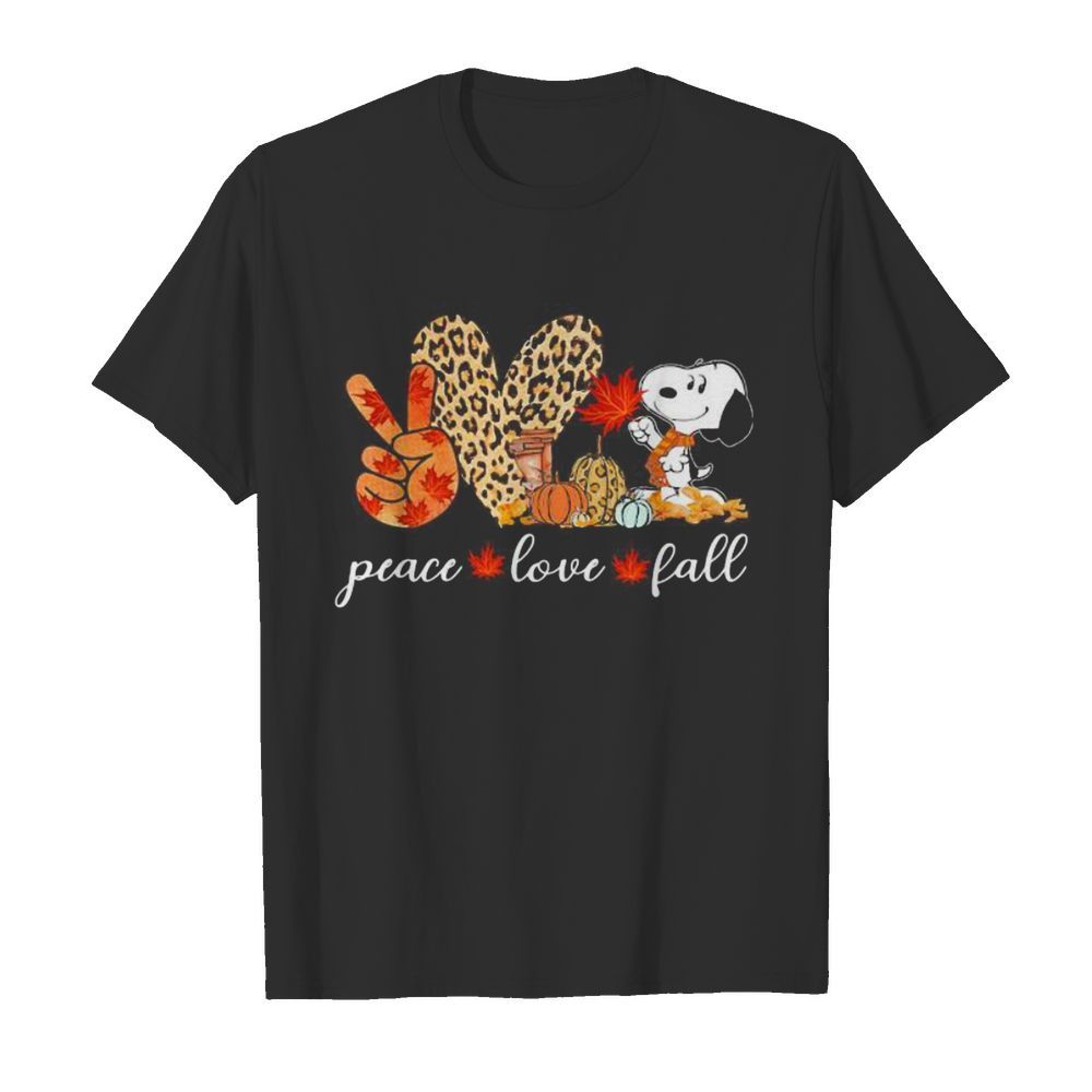 Peace love fall snoopy leopard shirt