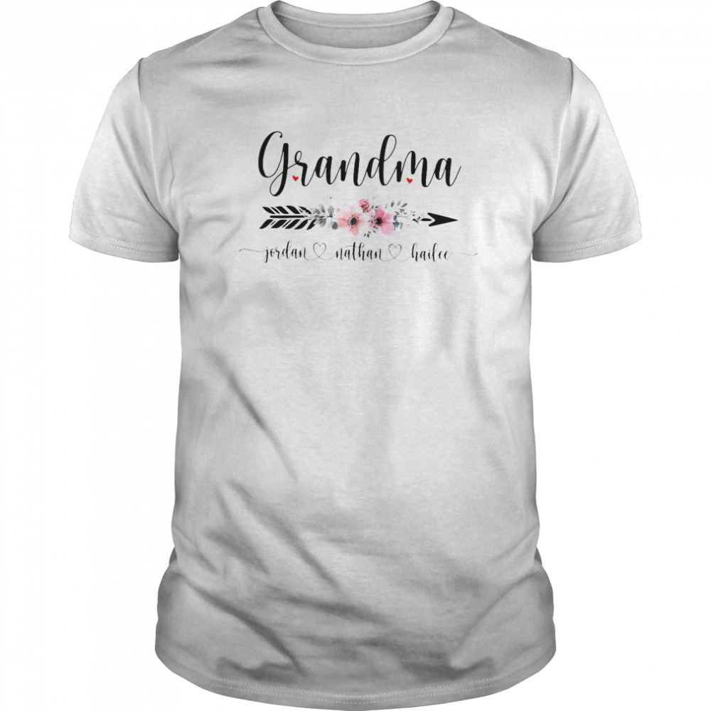 Personalized Grandma With Grandkid Jordan Nathan Hailee shirt