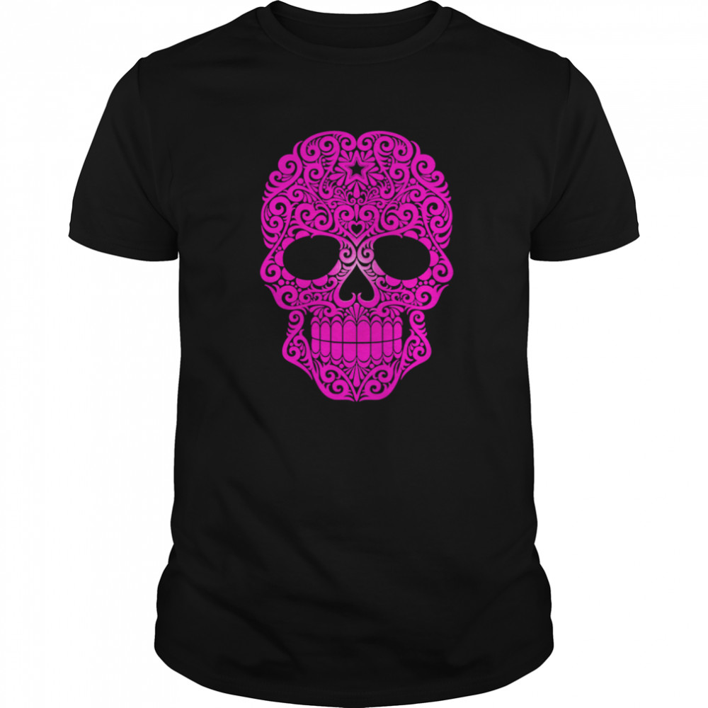 Pink Swirling Sugar Skull shirt