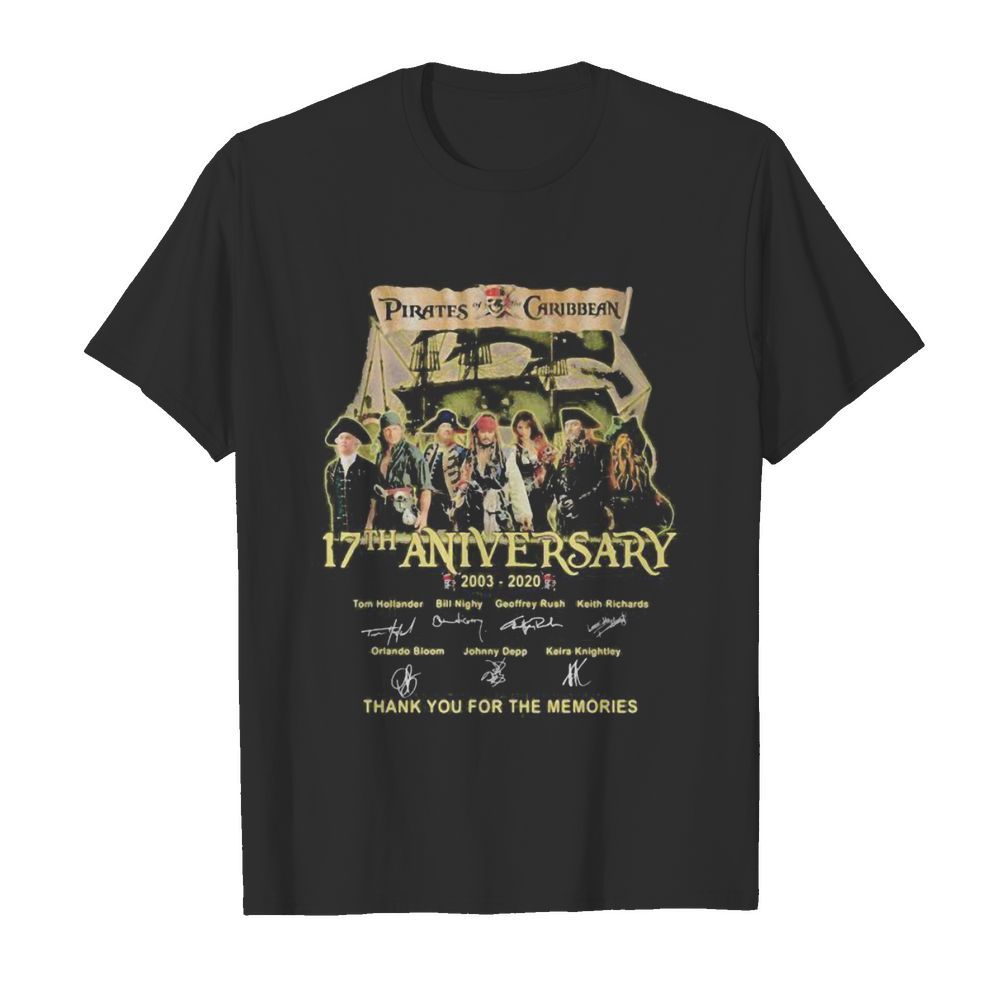 Pirates of the caribbean 17th anniversary 2003 2020 thank for the memories signatures shirt