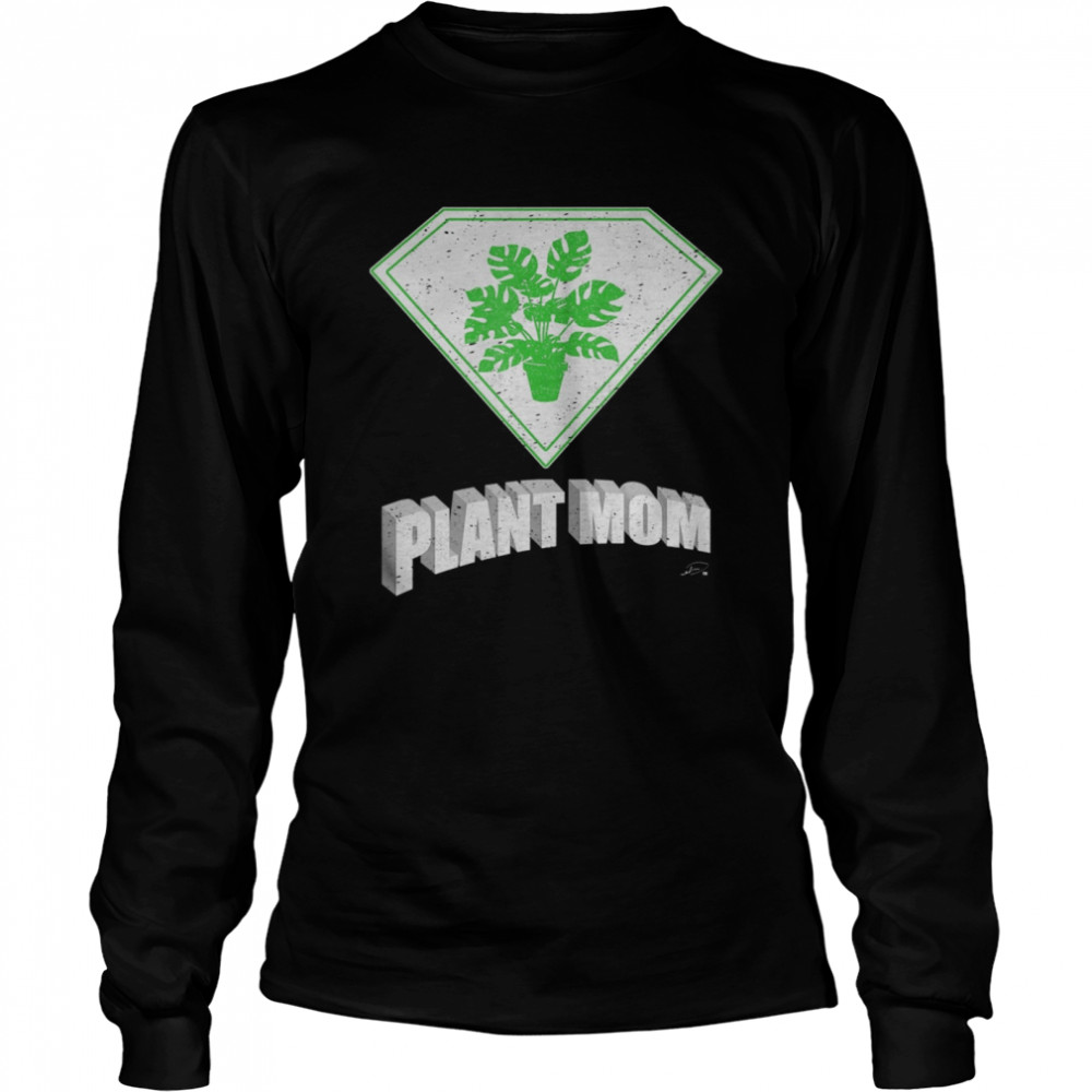 Plant Mom Super Hero Halloween Costume Monstera Deliciosa  Long Sleeved T-shirt