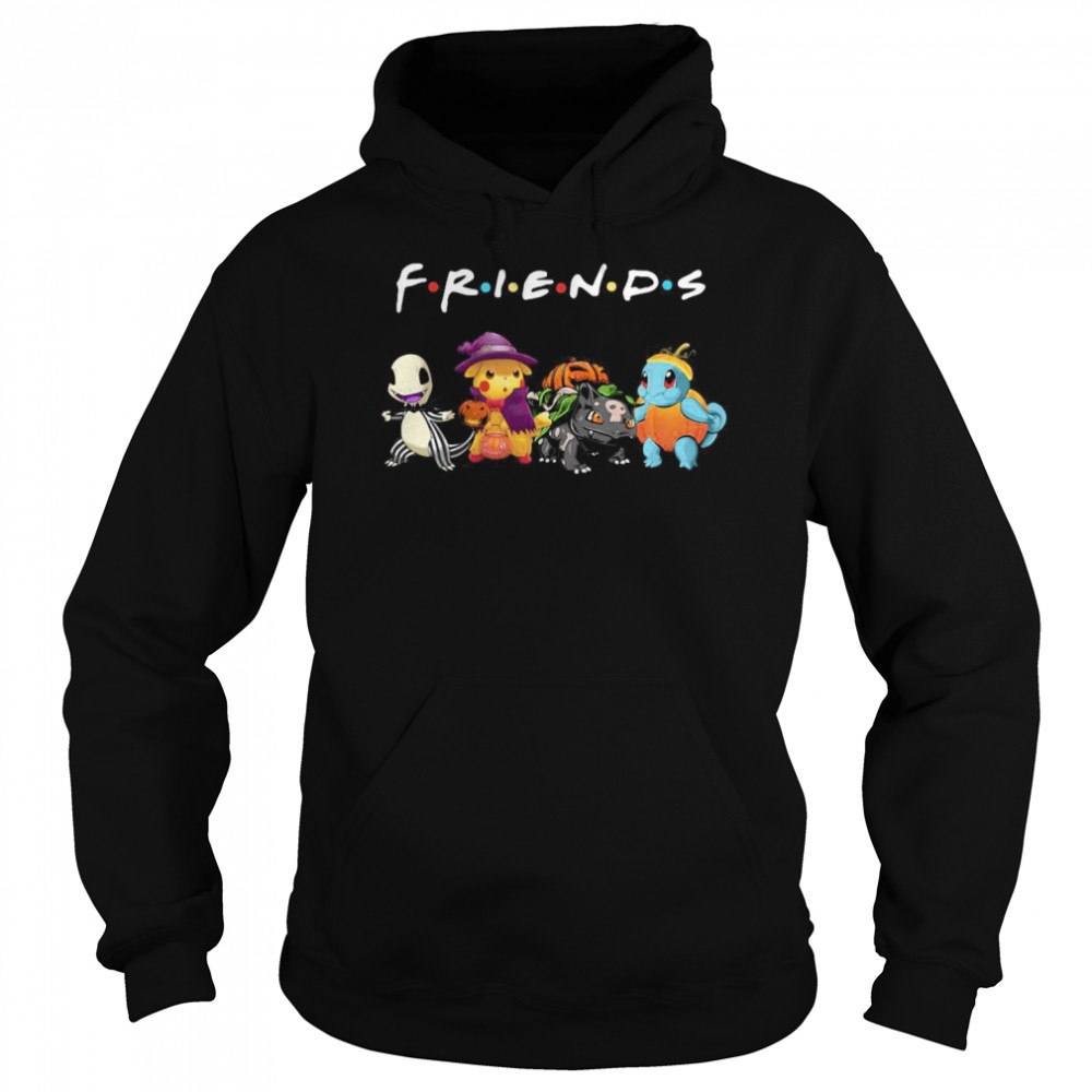 Pokemon Charmander Pikachu Bulbasaur And Squirtle Friends Halloween  Unisex Hoodie