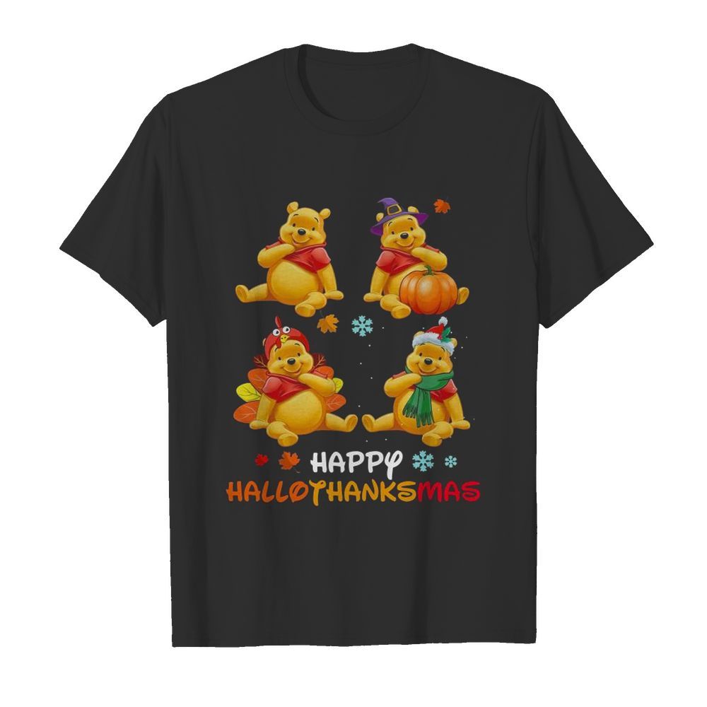 Pooh Disney Halloween And Merry Christmas Happy Hallothanksmas  Classic Men's T-shirt