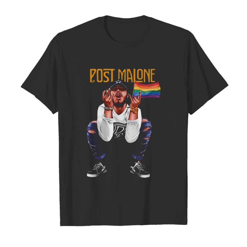 Post Malone LGBT American Flag  Classic Men's T-shirt