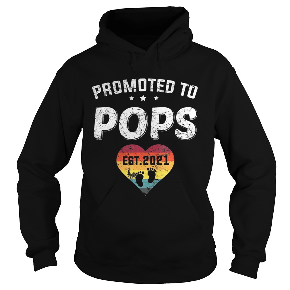 Promoted To Pops Est 2021 Vintage  Hoodie