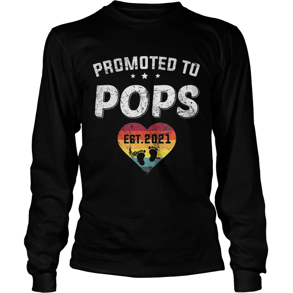 Promoted To Pops Est 2021 Vintage  Long Sleeve