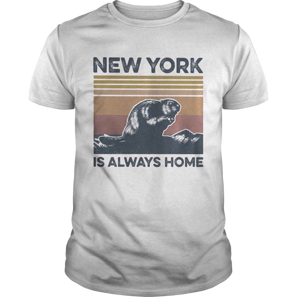 Raccoon new york is always home vintage retro shirt